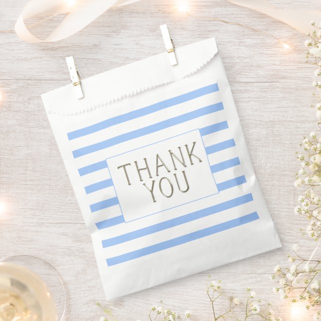 Einfache Blue Striping Baby Boy Vielen Dank Geschenktütchen (Ausgeschnitten)