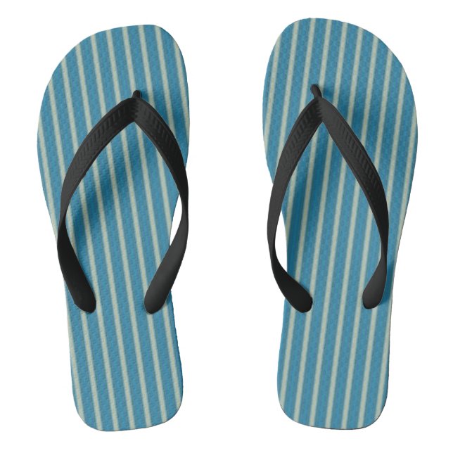Einfache Blue Summer Strips Sandals Flip Flops (Fußbett)