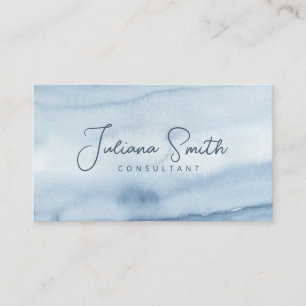 Einfache Blue Watercolor Business Card Visitenkarte