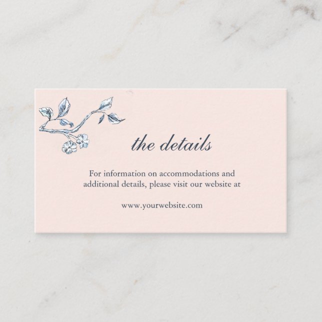Einfache Blue-White-Hochzeitskarte Platzkarte (Vorderseite)