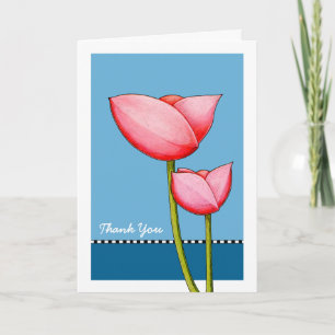 Einfache Blume Blue Dankeschön-Karte Dankeskarte