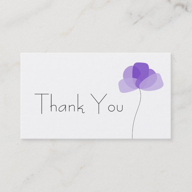 Einfache Blume Danke Business Card Visitenkarte (Vorderseite)