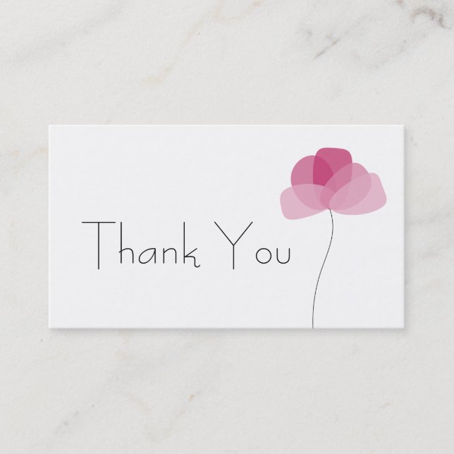 Einfache Blume Danke Business Card Visitenkarte (Vorderseite)
