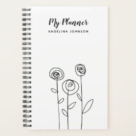 Einfache Blume, die den Namen Zeichne Planer
