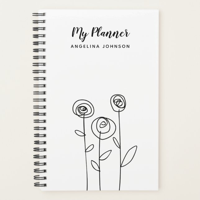 Einfache Blume, die den Namen Zeichne Planer (Vorderseite)