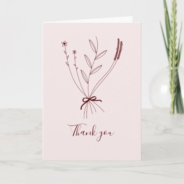 Einfache Blume Elegangeklappt Dankeschön Karte (Vorderseite)