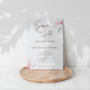 Einfache Blume Elegante Hochzeit Save The Date