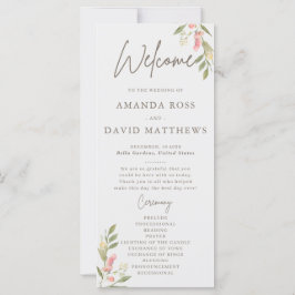 Einfache Blume Elegante Hochzeitsprogramme