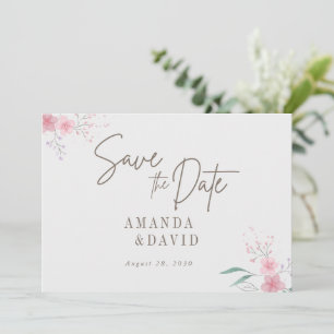 Einfache Blume Elegante Wedding Save the Date Card Einladung