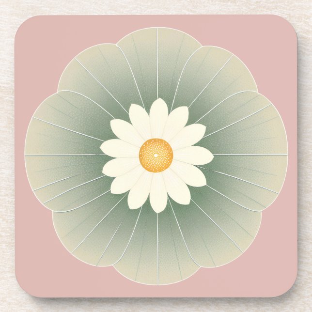 Einfache Blume Getränkeuntersetzer (Vorderseite)
