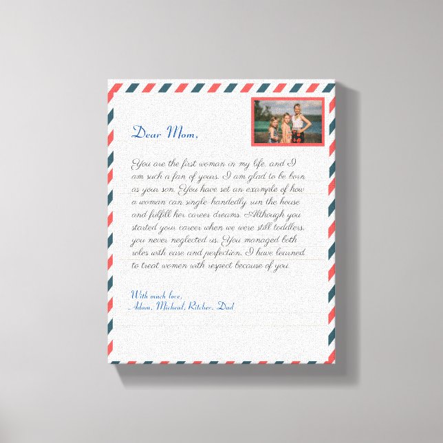 Einfache Blume handgeschriebene Liebe Mama Großmut Leinwanddruck (Vorderseite)