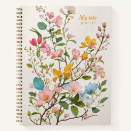 Einfache Blume in Pastellfarben und Creme Notizbuch