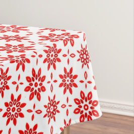 Einfache Blume in Weiß und Rot. Weihnachten Tischdecke