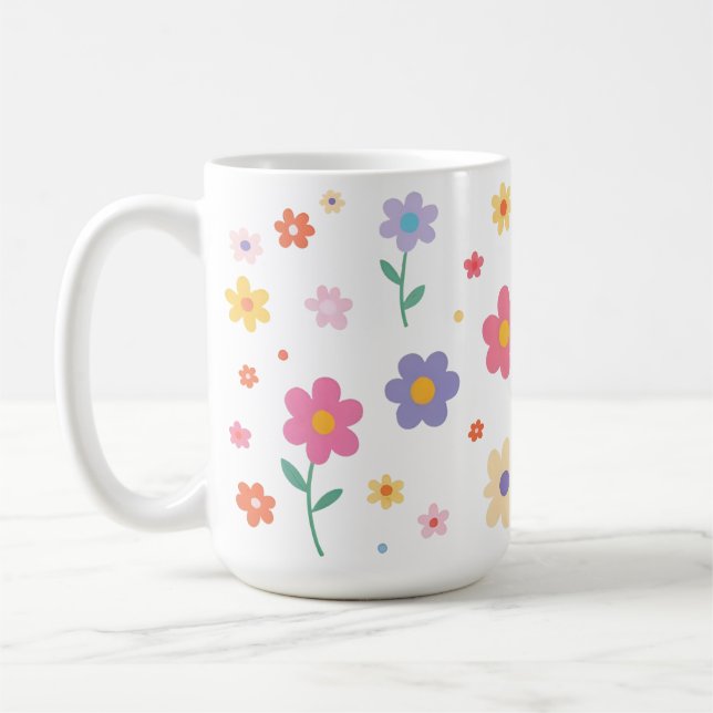 Einfache Blume Kaffeetasse (Links)