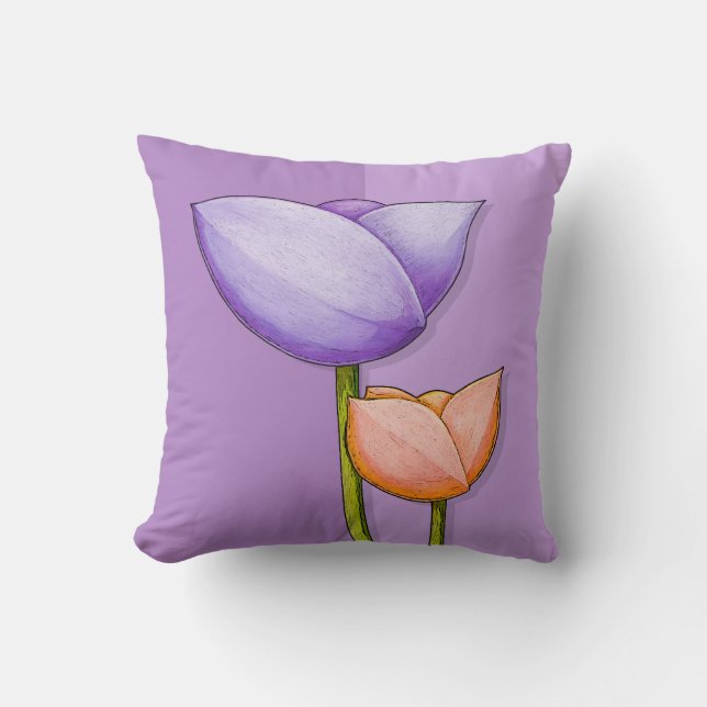 Einfache Blume lila Orangenpolster Kissen (Vorderseite)