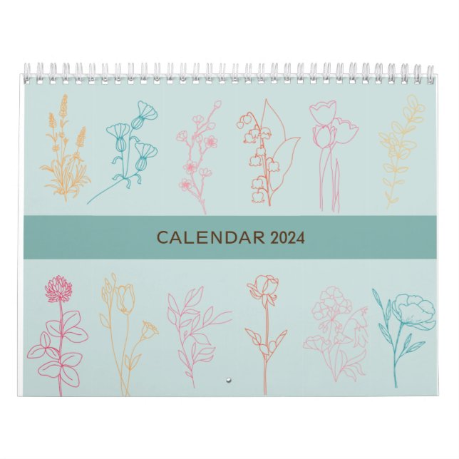 EINFACHE BLUME LINIE ART DESIGN | RETRO BIBLE VERS KALENDER (Titelbild)