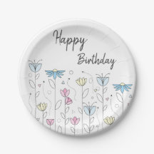 Einfache Blume mit Happy Birthday