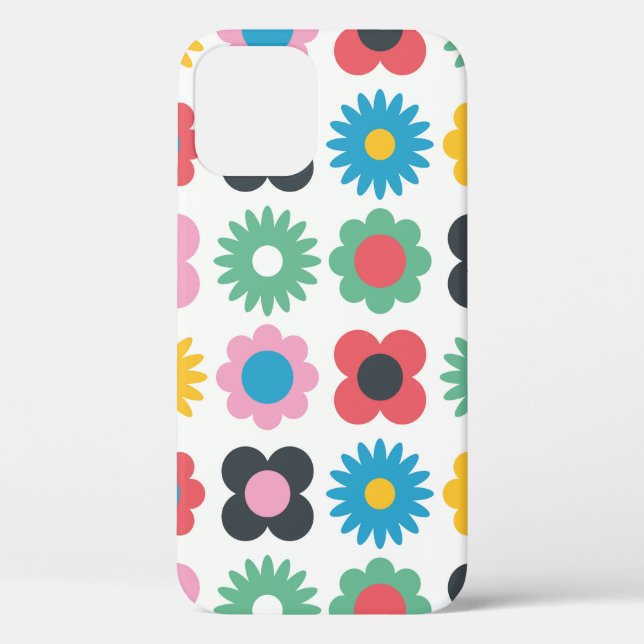 Einfache Blume nahtloses Musterdesign. Skandinavie Case-Mate iPhone Hülle (Rückseite)