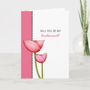 Einfache Blume pink sein meine Bridesmaid-Karte Einladung