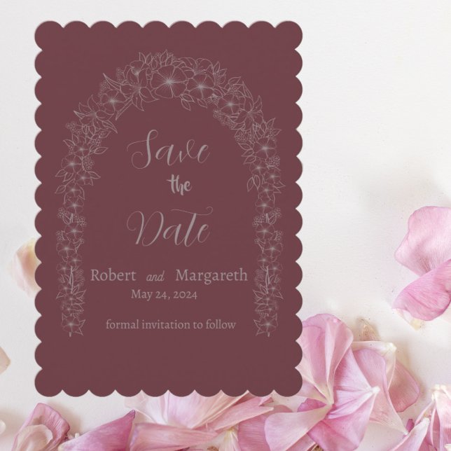 Einfache Blume - Red Wedding Gate Save the Date (Von Creator hochgeladen)