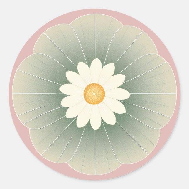 Einfache Blume Runder Aufkleber (Vorderseite)