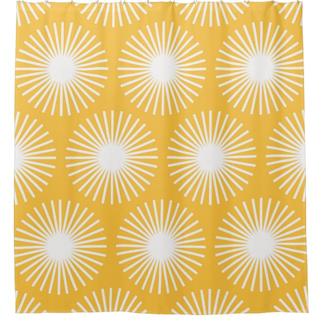 Einfache Blume: Skandinavisches nahtloses Design. Duschvorhang (Vorderseite)