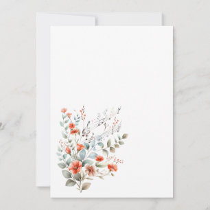 Einfache Blume und Musiknoten verschwinden Einladung