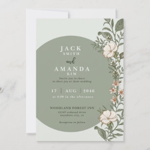 Einfache Blume zeitlose Hochzeit Einladung