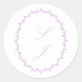 Einfache Blumen-Lavendelhochzeit Runder Aufkleber
