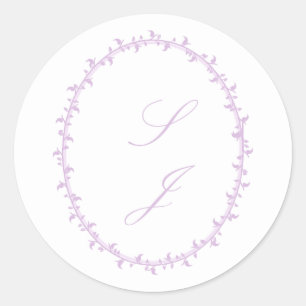 Einfache Blumen-Lavendelhochzeit Runder Aufkleber