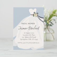 Einfache Blumenbrücke Gown Bridal Dusche Einladung