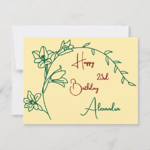 Einfache Blumenbutter Gelb zum Geburtstag Postkarte
