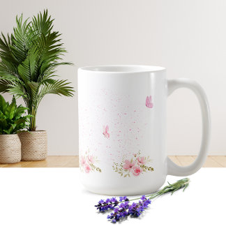 Einfache Blumendesign-Tasse Kaffeetasse
