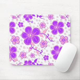 Einfache Blumenfarbe Lila und rosa drucken Mousepad