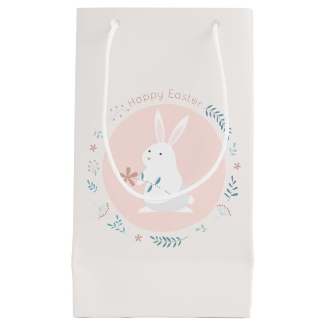 Einfache Blumengeschenk-Tasche OSTERHASEN-| Kleine Geschenktüte (Vorderseite)