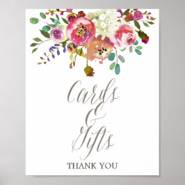 Einfache Blumengewässer Bouquet Cards & Geschenke Poster