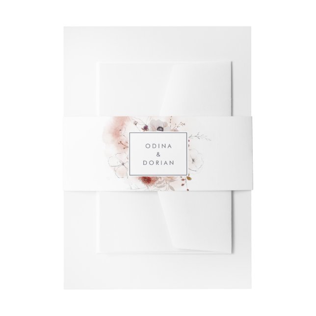 Einfache Blumenhochzeit Einladungsbanderole (Vorderseite Beispiel)