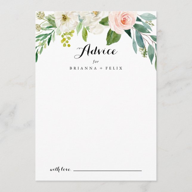 Einfache Blumenkalligrafie-Hochzeit Hinweiskarte (Vorderseite)