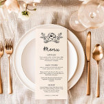 Einfache Blumenkarte Menükarte<br><div class="desc">Genießen Sie Ihr Hochzeitsessen mit unserem einfachen,  von der Hand gezeichneten Hochzeitsmenü. Dieses Menü mit einem zarten,  handgezeichnet Blumendesign verleiht Ihrem Tisch eine elegante Touch. Matching-Elemente in unserer eleganten,  blumengeschmückten Hochzeitskollektion</div>