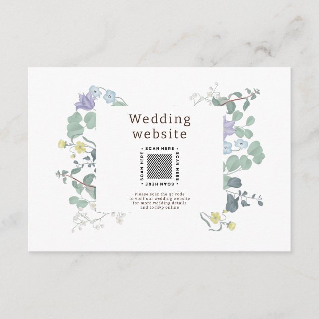 Einfache blumenminimalistische Hochzeit Begleitkarte (Vorderseite)