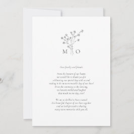 Einfache Blumenstrauß-Foto Hochzeit Dankeskarte