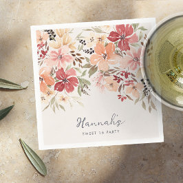 Einfache Blumensüße 16 Geburtstag Serviette