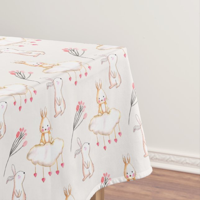 Einfache Blumentischdecke häschen-Muster-Ostern | Tischdecke (Beispiel)
