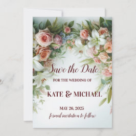 Einfache Blush-Blues-Hochzeit Speichern Sie die Da Save The Date
