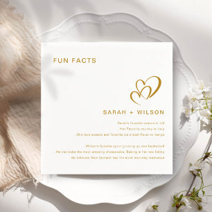 Einfache Blush Heart Wedding Fun Fakten Serviette