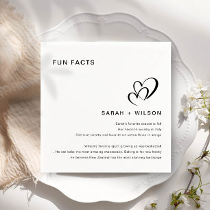Einfache Blush Heart Wedding Fun Fakten Serviette