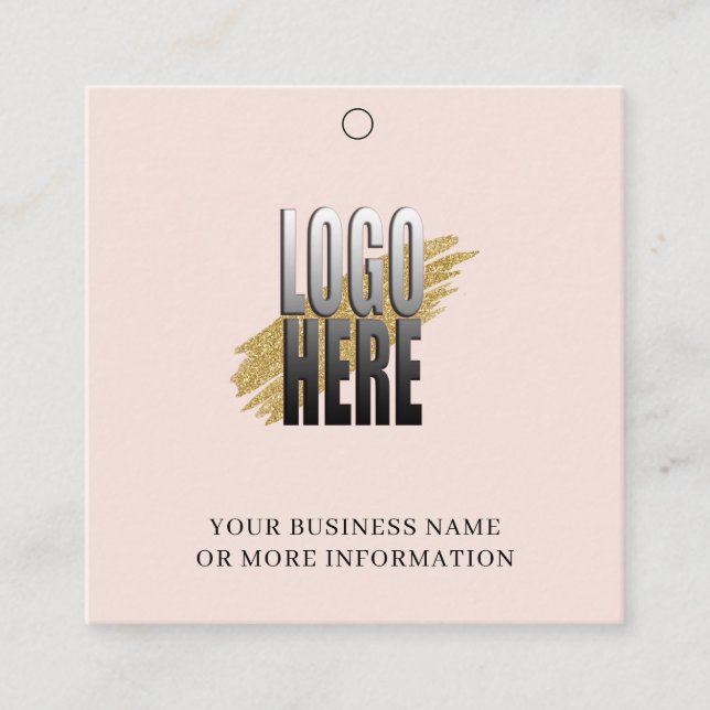 Einfache Blush-Logokombination - Preis für Social  Quadratische Visitenkarte (Vorderseite)