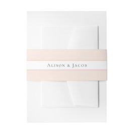 Einfache Blush Pink Blues Hochzeit Einladung Einladungsbanderole