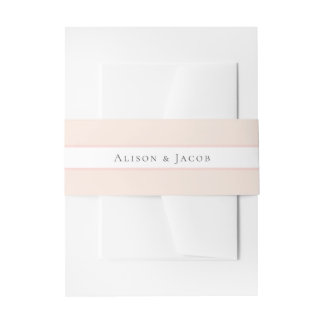 Einfache Blush Pink Blues Hochzeit Einladung Einladungsbanderole