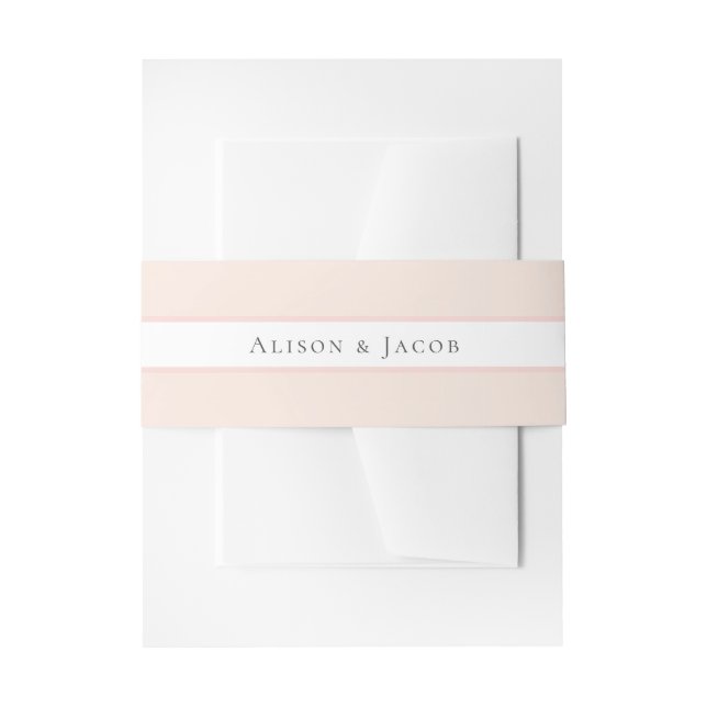 Einfache Blush Pink Blues Hochzeit Einladung Einladungsbanderole (Vorderseite Beispiel)